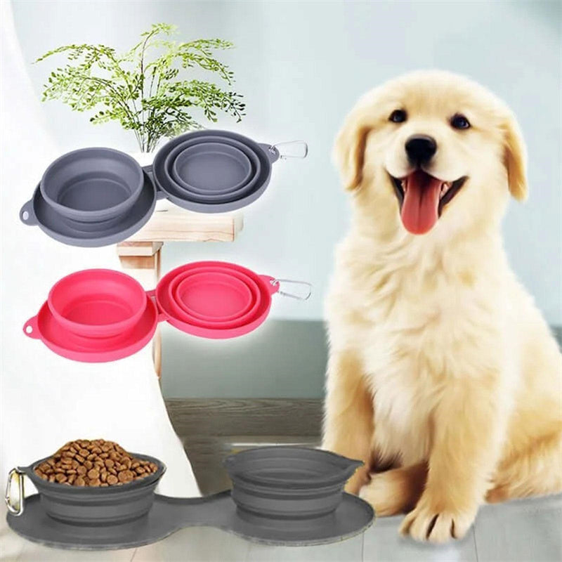 Rubber Foldable Double Bowl - Super Nice Products
