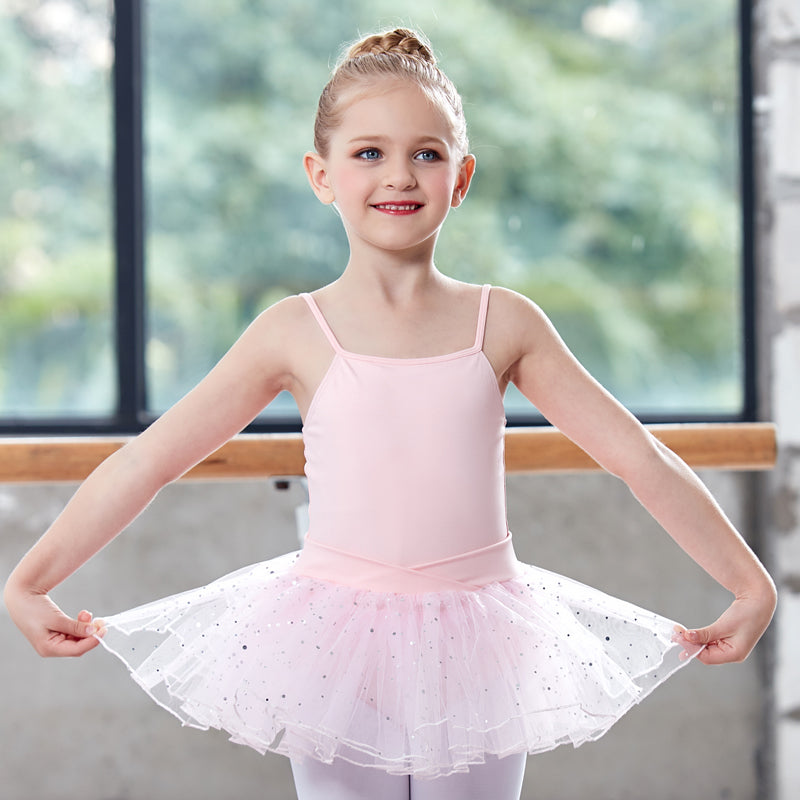 Children Girl Practice Clothes Summer Suspenders Ballet Dance Skirt