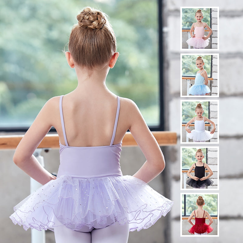 Children Girl Practice Clothes Summer Suspenders Ballet Dance Skirt