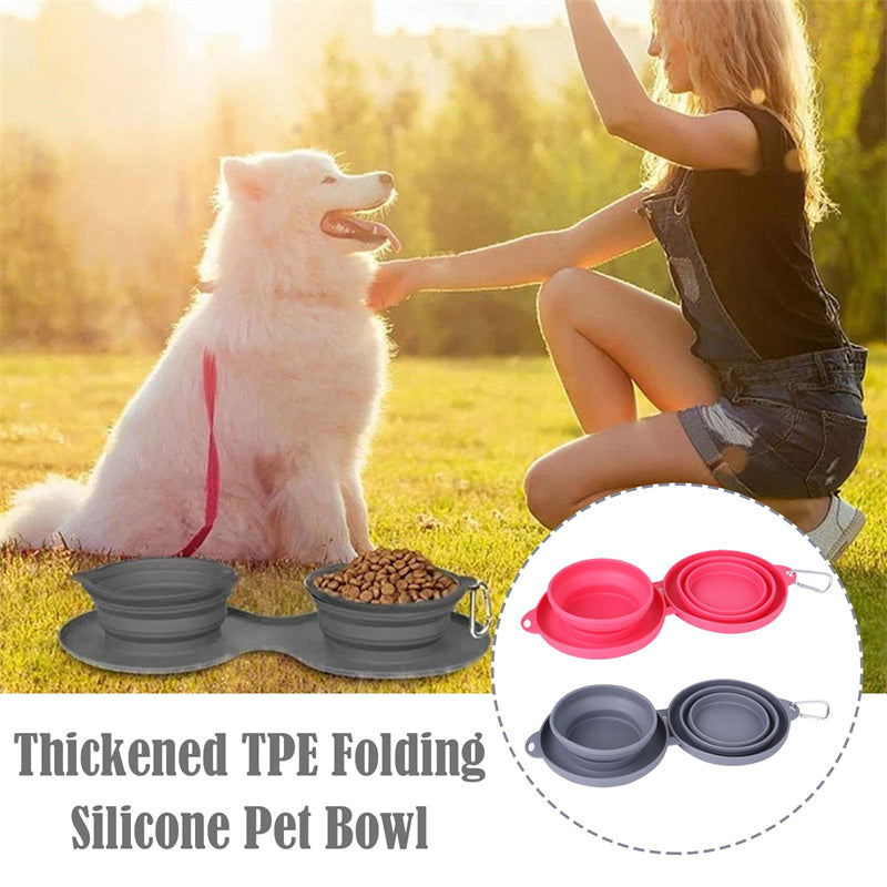 Rubber Foldable Double Bowl - Super Nice Products